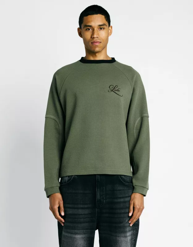 Waffle Longsleeve - Green/Black